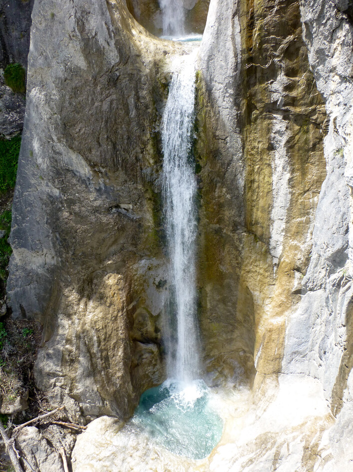 Frauenbach Wasserfall an der Hochstadel-Nordwand bei Lavant - unterer Wasserfall