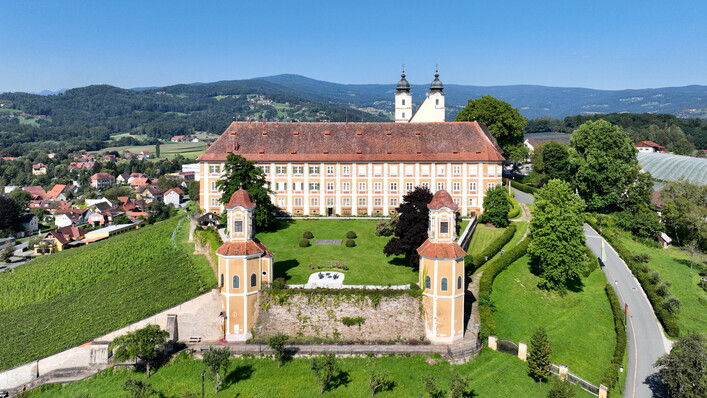 East view of Stainz Castle in Austria.
