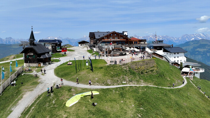 Summit area of Schmittenhöhe in Austria.
