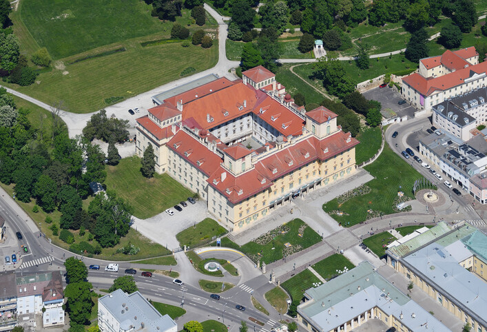 Aerial image of Schloss Esterházy, Eisenstadt (view from the south)