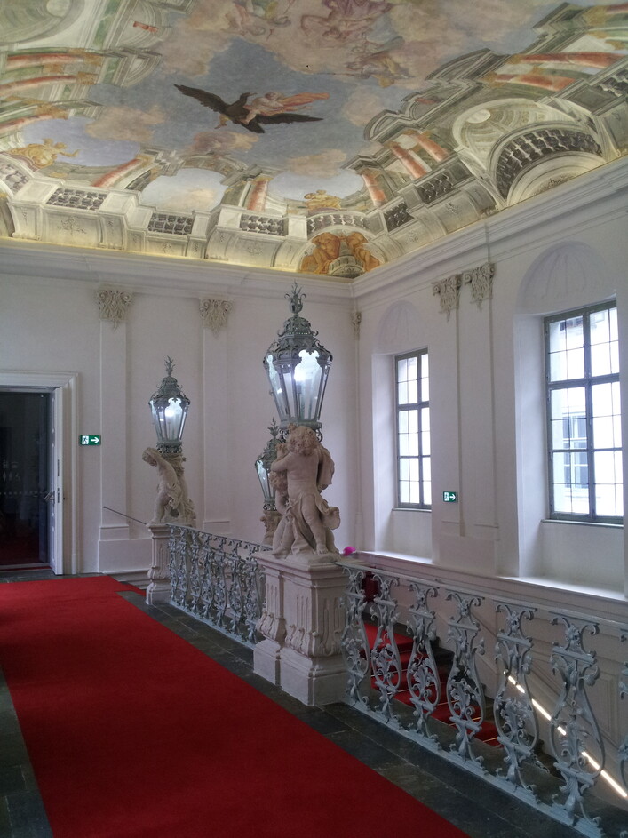 Ehem. Palais Herberstein, Landesmuseum Joanneum, Museum im Palais - Prunkstiege mit illusionistischem Deckenfresko