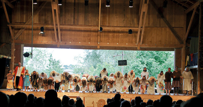 Der Theaterstadel, in dem die Stücke der Rainbacher Evangelienspiele aufgeführt werden