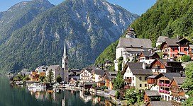Northeast view of Hallstatt, Upper Austria.