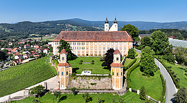 East view of Stainz Castle in Austria.