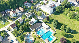 Freibad Luftaufnahme