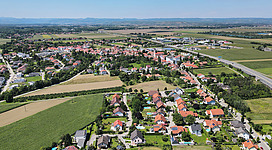 Aerial view of Grafenwörth, Lower Austria.