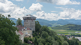 Anne tower on Grobeckerplatz, municipality Althofen, district Sankt Veit, Carinthia, Austria, EU