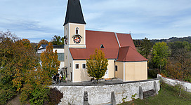 South-southwest view of the parish church of St. Martin in Walding.