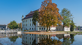 Castle Traun was erected as moated castle. Moat and pond were filled up over the years. 2014/2015 the municipality of Traun let edify a new moat with bridges.