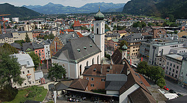 View of Kufstein from Panoramalift (an elevator leading up to the castle)