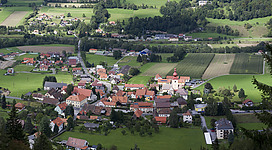 Die Ortschaft Sankt Georgen ob Judenburg von Süden