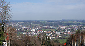 View from Haggen over Lochau, Vorarlberg, Austria.