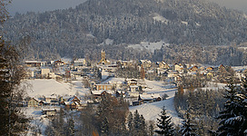 Blick von Sulz in Vorarlberg auf die Gemeinde Zwischenwasser