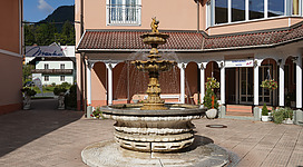 Fountain, market town of Nötsch im Gailtal, district of Villach Land, Carinthia, Austria, EU