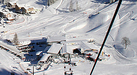 Weltcuparena im Winter von Oben