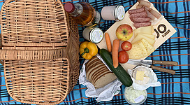 Ein Picknick beim Salzach Picknickplatz machen