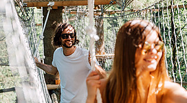 Austoben im Hochseilparcours Baumparcours