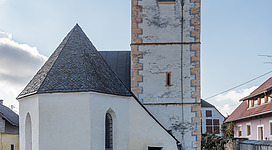 Parish church Saint George and cemetery on Kirchplatz #3 in Silberegg, municipality Kappel am Krappfeld, district Sankt Veit, Carinthia, Austria, EU