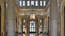 The larger hall of the former stock exchange for agricultural products (Theater Odeon) in Vienna / Austria / EU where the AGTT Screen Force Day was held on 10 May 2016th.
