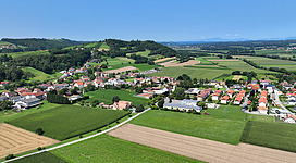 Aerial view of Bad Loipersdorf in Austria.