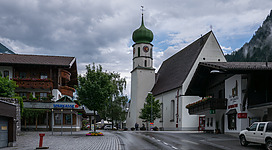 Village centre of St. Gallenkirch, Montafon, Vorarlberg, Austria